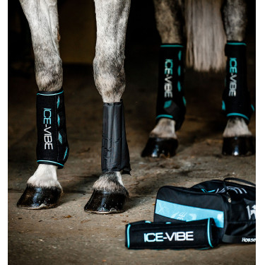 Guêtres Horseware Ice-Vibe Preto / aqua Azul Guêtres Horseware Ice-Vibe Preto / aqua Azul