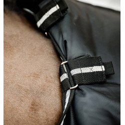 Capuz de estábulo Easy-Layer Horseware 100 g Preto / preto / prata Capuz de estábulo Easy-Layer Horseware 100 g Preto / preto / prata
