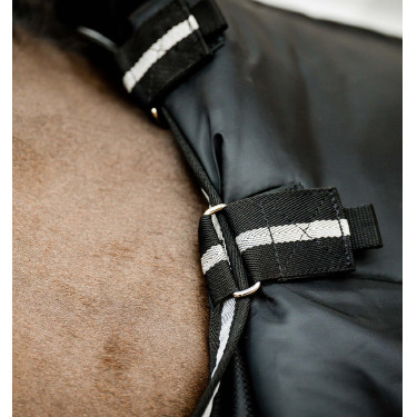Capuz de estábulo Easy-Layer Horseware 100 g Preto / preto / prata Capuz de estábulo Easy-Layer Horseware 100 g Preto / preto / prata