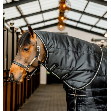 Capuz de estábulo Easy-Layer Horseware 100 g Preto / preto / prata Capuz de estábulo Easy-Layer Horseware 100 g Preto / preto / prata