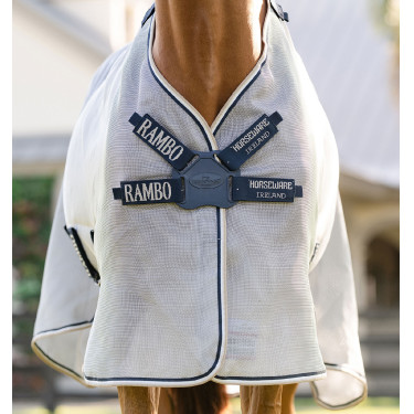 Camisa anti-moscas Horseware Rambo Protector Fieldsafe Prata / marinho