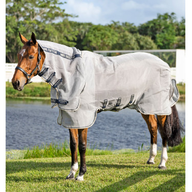 Camisa anti-moscas Horseware Rambo Protector Integrada Prata / marinho Camisa anti-moscas Horseware Rambo Protector Integrada Prata / marinho