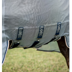 Camisa anti-moscas Horseware Rambo Protector Integrada Prata / marinho Camisa anti-moscas Horseware Rambo Protector Integrada Prata / marinho