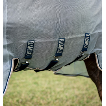 Camisa anti-moscas Horseware Rambo Protector Integrada Prata / marinho Camisa anti-moscas Horseware Rambo Protector Integrada Prata / marinho