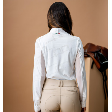 Polo de competição Horseware AA Elena de manga comprida Branco Polo de competição Horseware AA Elena de manga comprida Branco