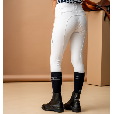 Calça Horseware AA Aria com reforço nos joelhos e cintura média Branco