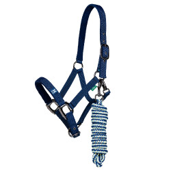 Cabresto e guia Horseware Newmarket Marine witney Azul-marinho Cabresto e guia Horseware Newmarket Marine witney Azul-marinho