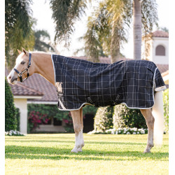 Cobertura Horseware Rhino Wug Poney Turnout 250g VL Preto / xadrez branco cinza