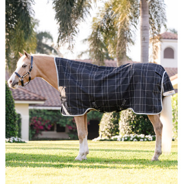 Cobertura Horseware Rhino Wug Poney Turnout 250g VL Preto / xadrez branco cinza