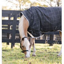 Cobertura Horseware Rhino Wug Poney Turnout 250g VL Preto / xadrez branco cinza