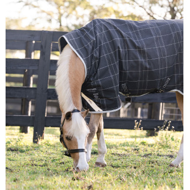 Cobertura Horseware Rhino Wug Poney Turnout 250g VL Preto / xadrez branco cinza