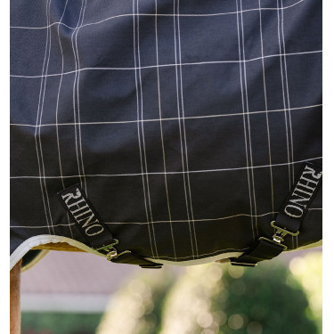 Cobertura Horseware Rhino Wug Poney Turnout 250g VL Preto / xadrez branco cinza