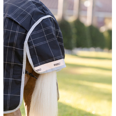 Cobertura Horseware Rhino Wug Poney Turnout 250g VL Preto / xadrez branco cinza