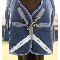 Capa Horseware Rhino Turnout 100g Preto / cinza titânio / azul clássico Capa Horseware Rhino Turnout 100g Preto / cinza titânio / azul clássico