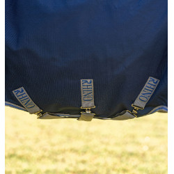 Capa Horseware Rhino Turnout 100g Preto / cinza titânio / azul clássico Capa Horseware Rhino Turnout 100g Preto / cinza titânio / azul clássico