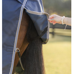 Capa Horseware Rhino Turnout 0g Preto / cinza titânio / azul clássico