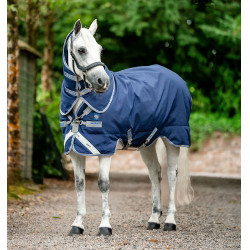 Capa Horseware Rhino Plus Poney Turnout 0g Preto / cinza titânio / azul clássico