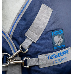 Capa Horseware Rhino Plus Poney Turnout 0g Preto / cinza titânio / azul clássico