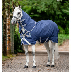 Capa Horseware Rhino Plus Poney Turnout 0g Preto / cinza titânio / azul clássico