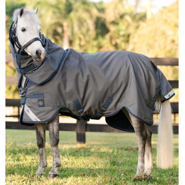 Capa Horseware Rhino Hexstop Plus Poney Turnout 100g Cinza / índigo / marinho Cinzento
