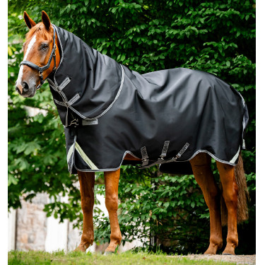 Capa Horseware Rambo 1680D Turnout Plus 100g Preto / tempestade / cinza prateado