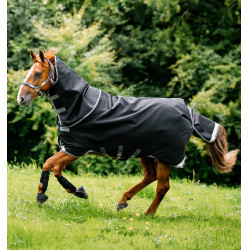 Capa Horseware Rambo 1680D Turnout Plus 100g Preto / tempestade / cinza prateado