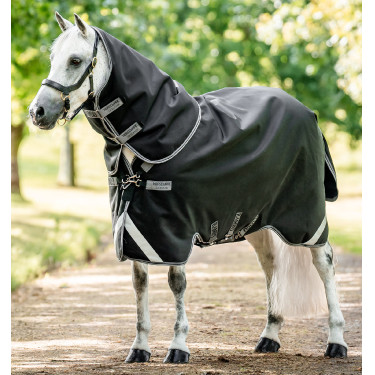 Capa Horseware Rambo 1680D Turnout Plus 100g Preto / tempestade / cinza prateado