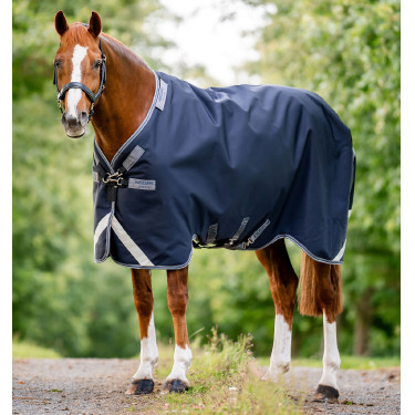 Capa Horseware Rambo 1680D Turnout 50g Marinho / tempestade / cinza prateado Azul-marinho