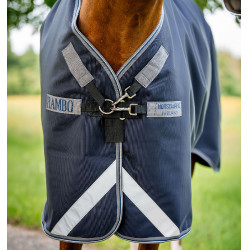 Capa Horseware Rambo 1680D Turnout 50g Marinho / tempestade / cinza prateado Azul-marinho
