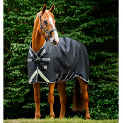 Capa Horseware Rambo 1680D Turnout 450g VL Preto / tempestade / cinza prateado
