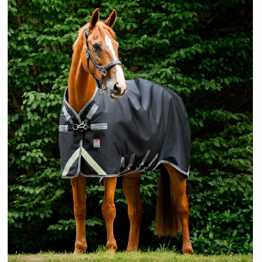 Capa Horseware Rambo 1680D Turnout 450g VL Preto / tempestade / cinza prateado