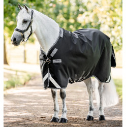 Capa Horseware Rambo 1680D Turnout 100g Preto / tempestade / cinza prateado