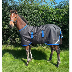 Capa Horseware Amigo Ripstop 900D Potro Turnout 50g Preto / azul clássico