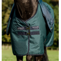 Capa Horseware Amigo Ripstop 900D Plus Pônei Turnout 0g Dinastia verde / marinho / prateado