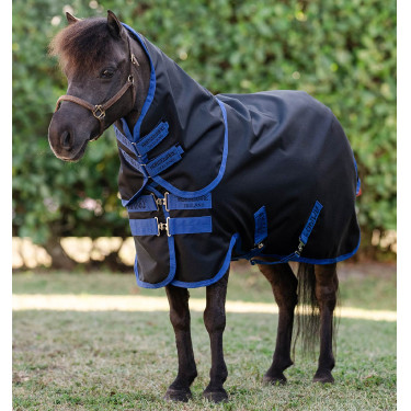 Capa Horseware Amigo Ripstop 900D Plus Petite Turnout 0g Preto / azul clássico Capa Horseware Amigo Ripstop 900D Plus Petite Turnout 0g Preto / azul clássico