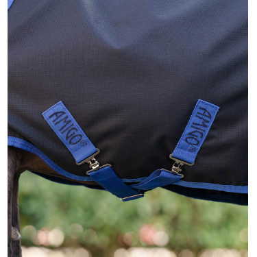 Capa Horseware Amigo Ripstop 900D Plus Petite Turnout 0g Preto / azul clássico Capa Horseware Amigo Ripstop 900D Plus Petite Turnout 0g Preto / azul clássico