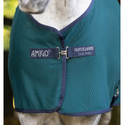 Capa Horseware Amigo Jersey Poney Cooler Dinastia verde / marinho / prateado