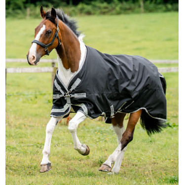 Capa Horseware Amigo 1200D XL Turnout 50g Preto / cinza titânio / prata
