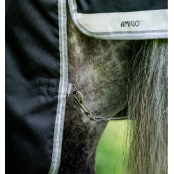 Capa Horseware Amigo 1200D XL Turnout 50g Preto / cinza titânio / prata