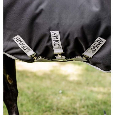 Cobertura Horseware Amigo 1200D Wug Turnout 150g Preto / cinza titânio / prata Cobertura Horseware Amigo 1200D Wug Turnout 150g Preto / cinza titânio / prata