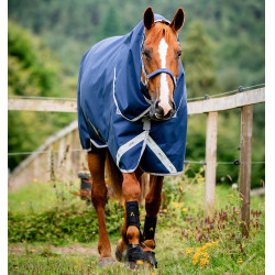 Capa Horseware Amigo 1200D Turnout Plus 50g Marinho / cinza titânio / prata Azul-marinho
