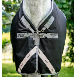 Cobertura Horseware Amigo 1200D Turnout 100g Preto / cinza titânio / prata