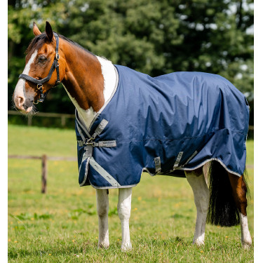 Capa Horseware Amigo 1200D Turnout 0g Marinho / cinza titânio / prata Azul-marinho