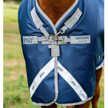 Capa Horseware Amigo 1200D Turnout 0g Marinho / cinza titânio / prata Azul-marinho