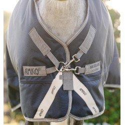 Capa Horseware Amigo 1200D Plus Pônei Turnout 50g Marinho / cinza titânio / prata Azul-marinho