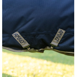 Capa Horseware Amigo 1200D Plus Pônei Turnout 50g Marinho / cinza titânio / prata Azul-marinho
