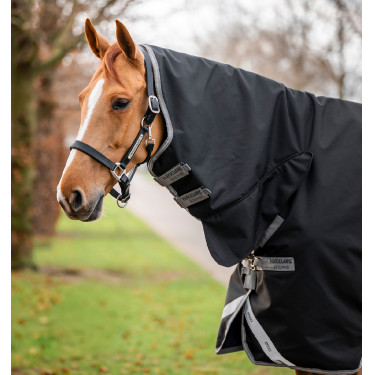 Capa Horseware Amigo 1200D Integrated Turnout 0g Preto / cinza titânio / prata