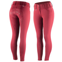 Calça Thermo Grand Prix Horze com fundo de silicone para mulher Vermelho profundo