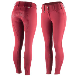 Calça Thermo Grand Prix Horze com fundo de silicone para mulher Vermelho profundo Calça Thermo Grand Prix Horze com fundo de silicone para mulher Vermelho profundo