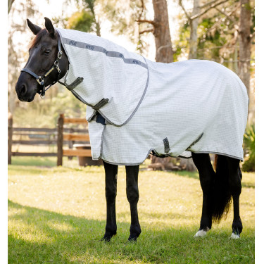 Cobertura anti-moscas Horseware Amigo Summer Plus CarreauxMarine / gris titanium / argent Motivos